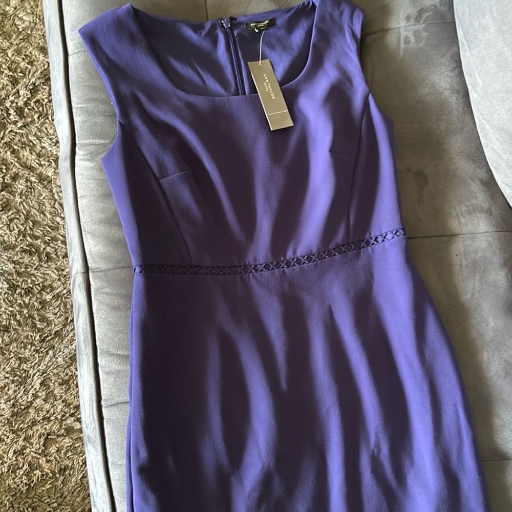 Ann Taylor Sz 2P Elegant Purple Sleeveless Dress - Picture 3 of 4